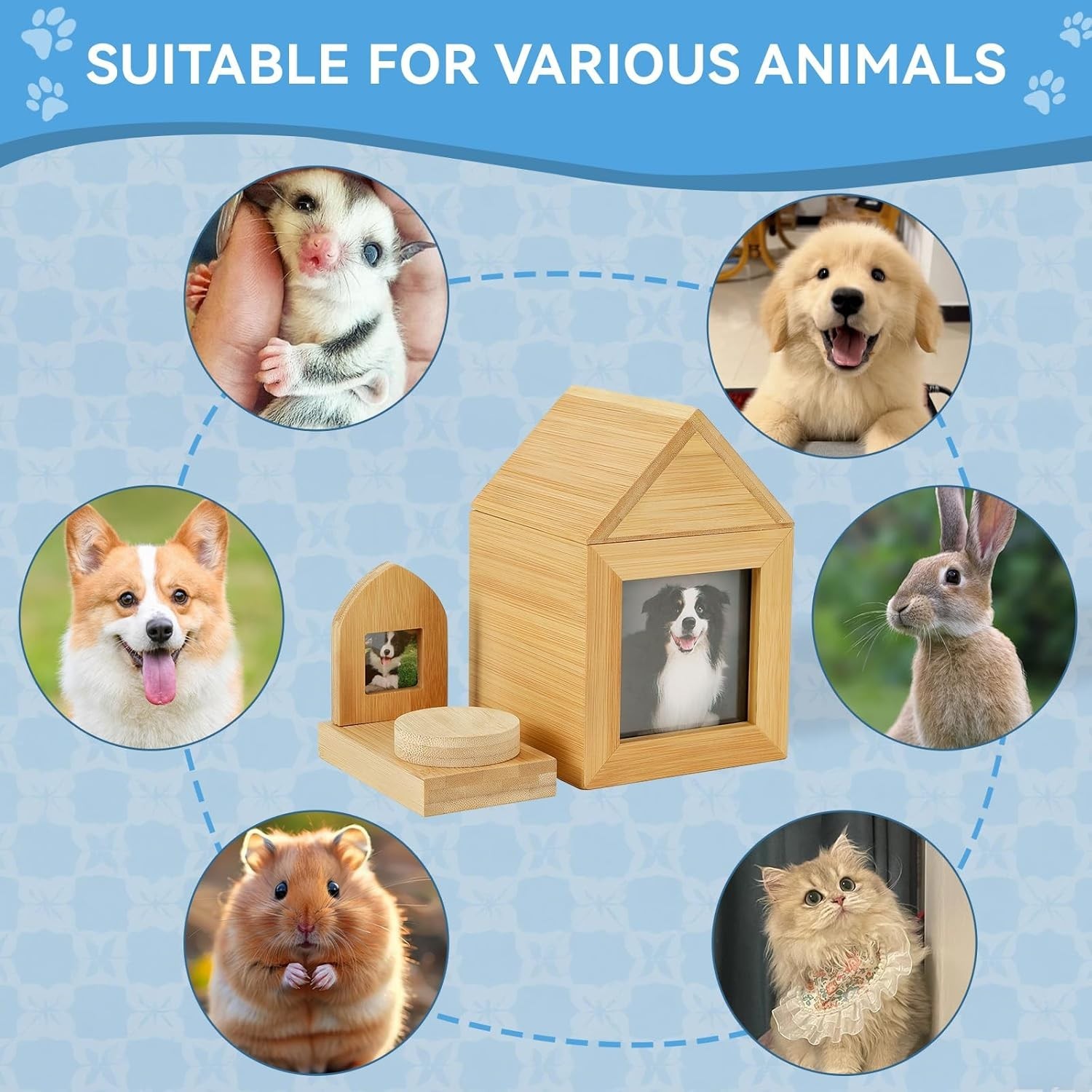 Pet Memorial Gift for Dogs, Pet Urn for Ashes Memory Keepsake Photo Frame