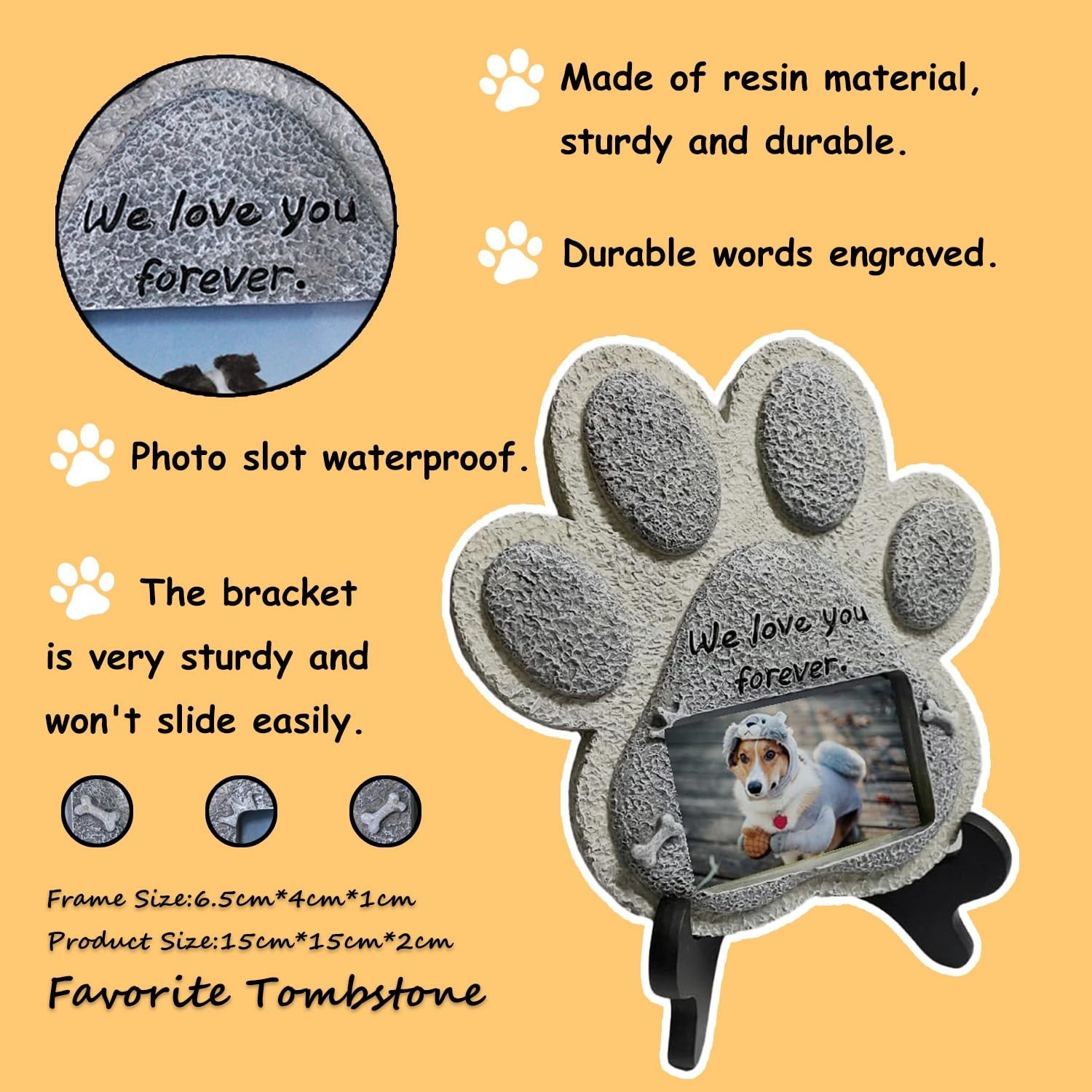 Pet Memorial Stones, Dog Memorial Gifts for Loss of Dog,Indoor Outdoor Headst…
