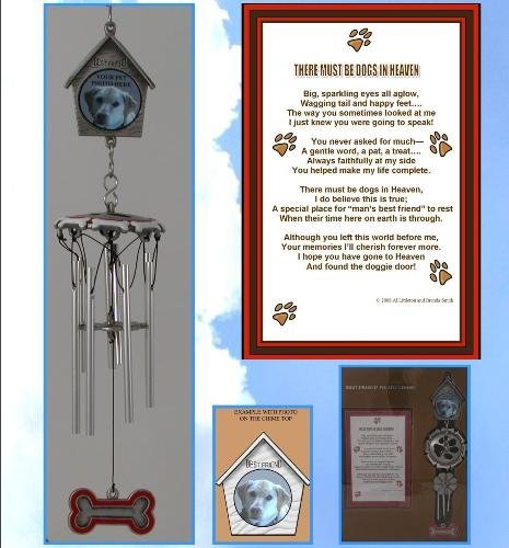 Best Friend (Dog) Pet Remembrance Hanging Wind Chime Memorial Photo Frame NIB