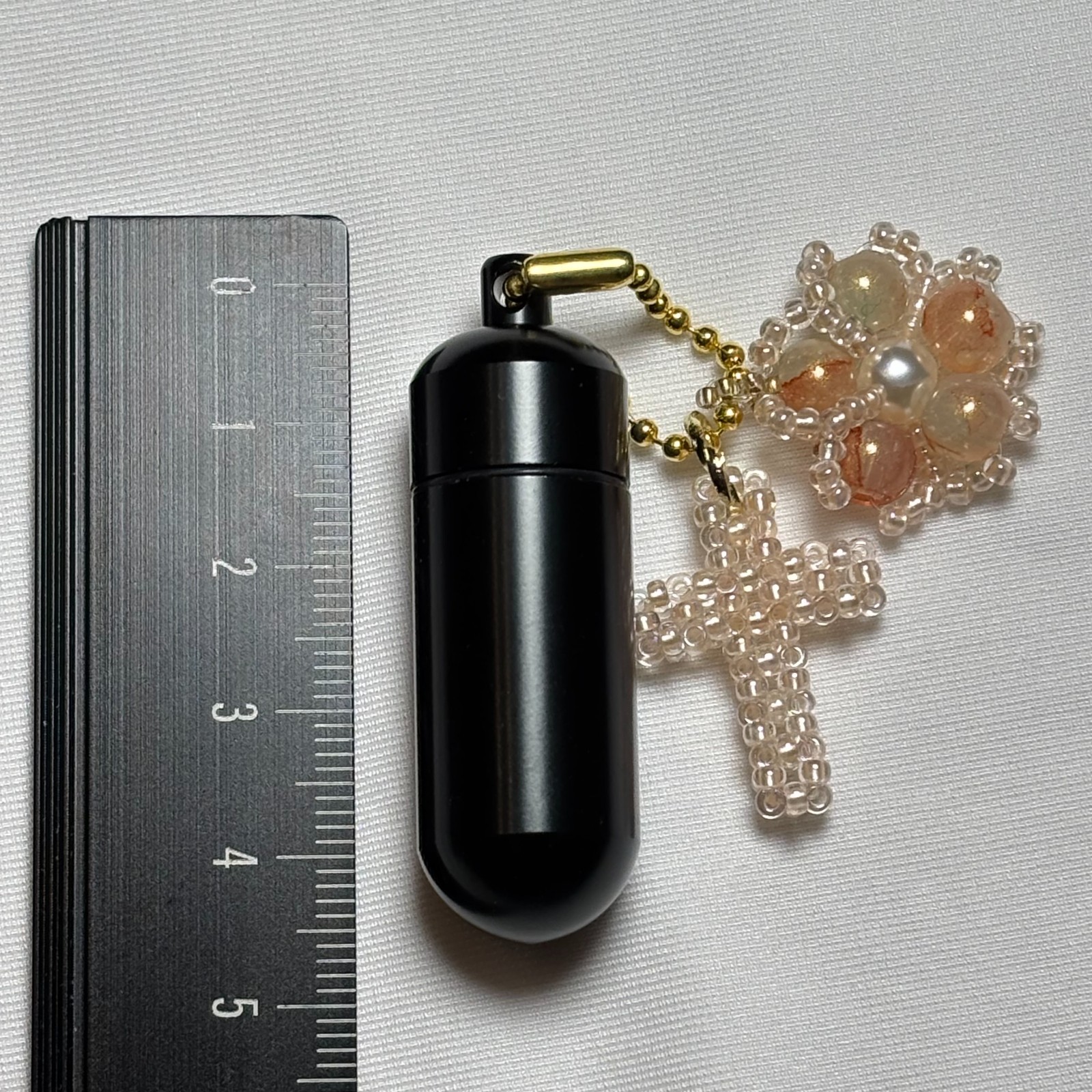 Cremation Ashes Keychain – Cremation Keepsake(pink cross and pink ornaments)