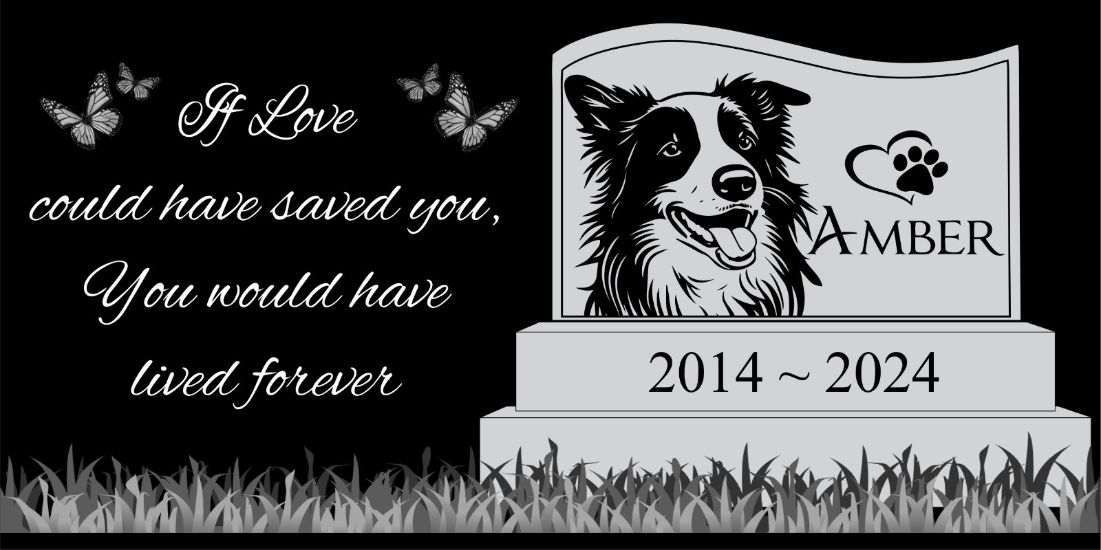 Pet memorial Engraved Marker, headstone Granite gravestone Boxer dog