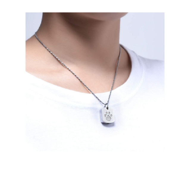 Minicremation Cremation Jewelry Urn Necklace for Ashes for Pet Paw Print