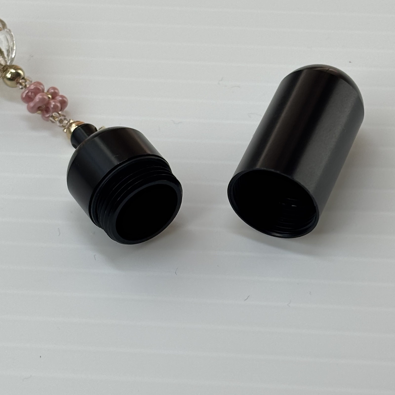 Cremation Ashes Keychain – Cremation Keepsake(pink flower and clear gold orb)