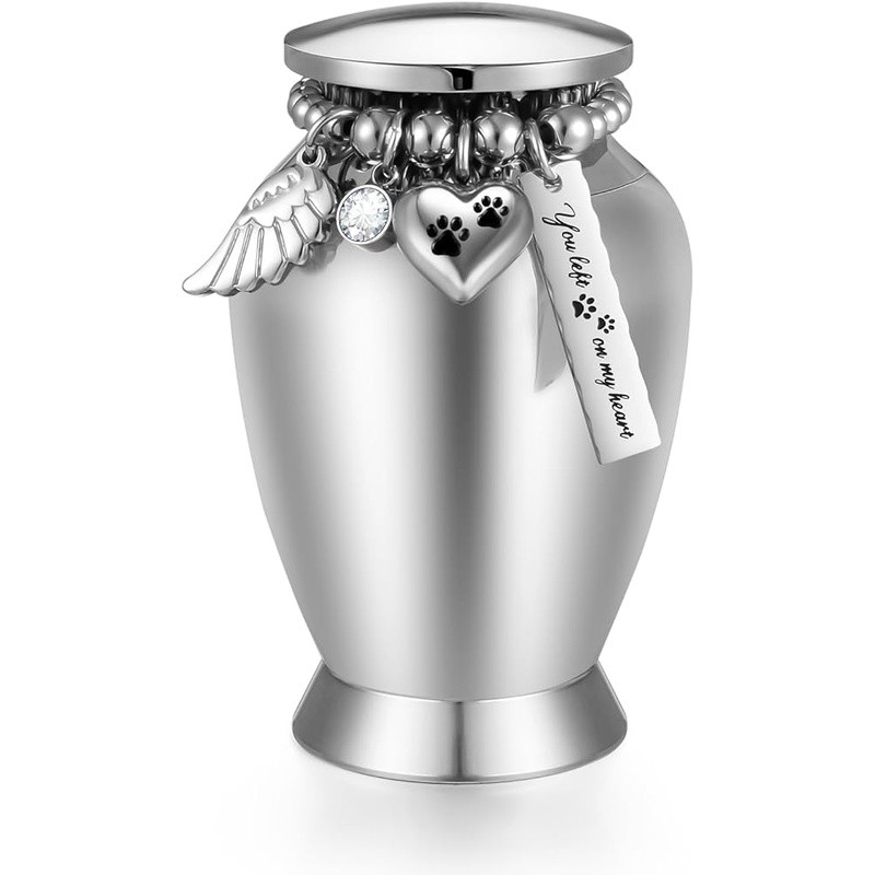 Dog Ashes Urn Stainless Steel Keepsake Handcrafted Pet Memorial Small Urn New