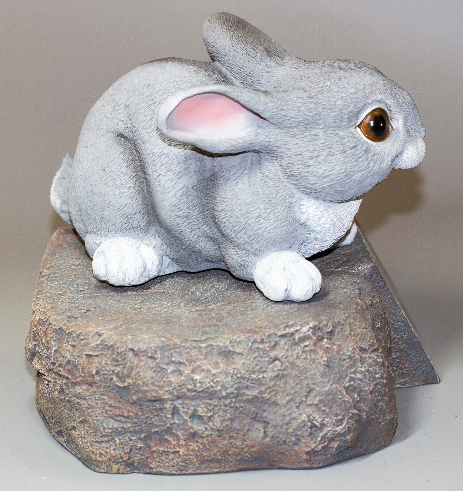 Pet Memorial Stone Rabbit Urn Gray Bunny Ashes Statue Grave Marker Personalized