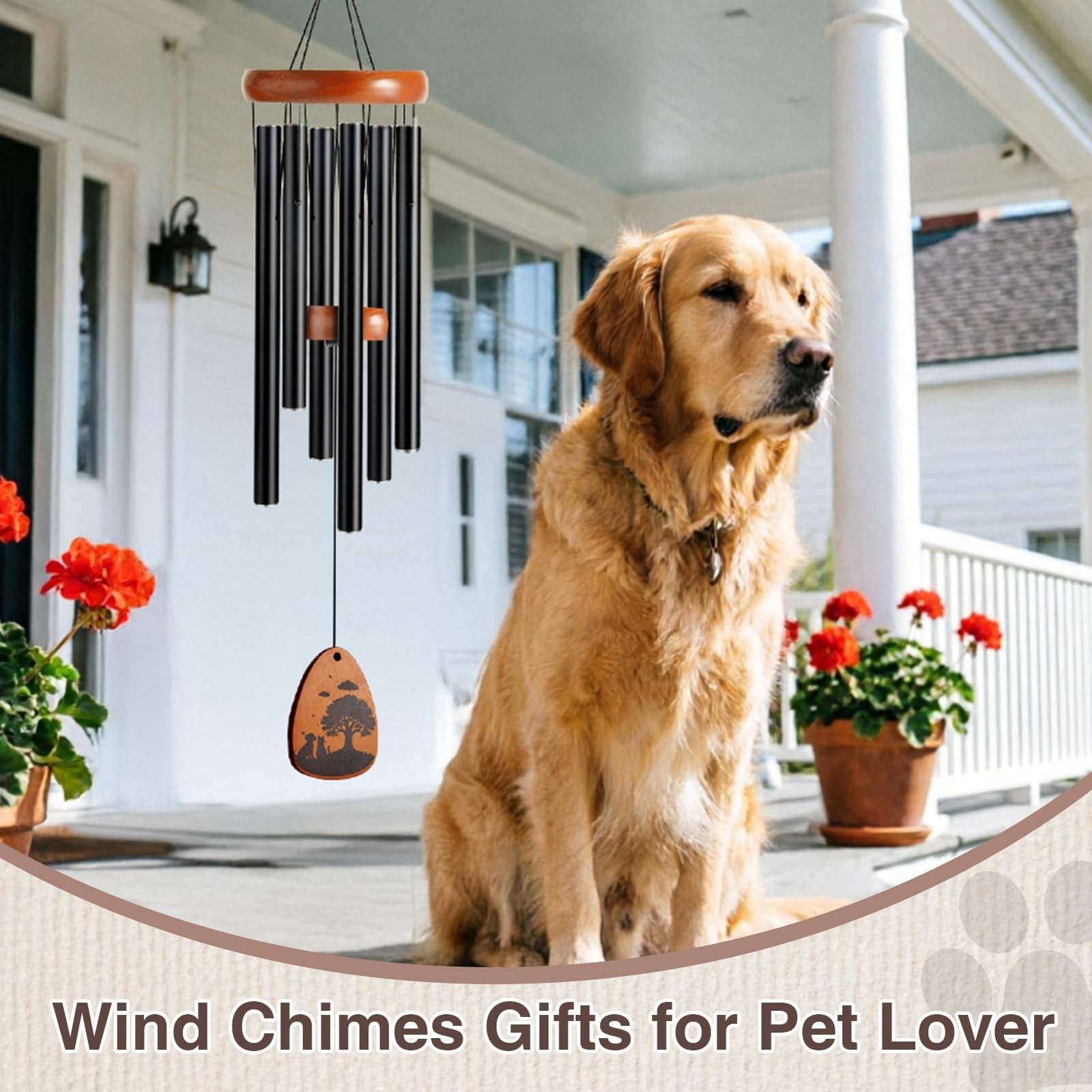 Pet Memorial Gifts for Dogs, 28″ Pet Memorial Wind Chime, Loss of Dog Sympath…
