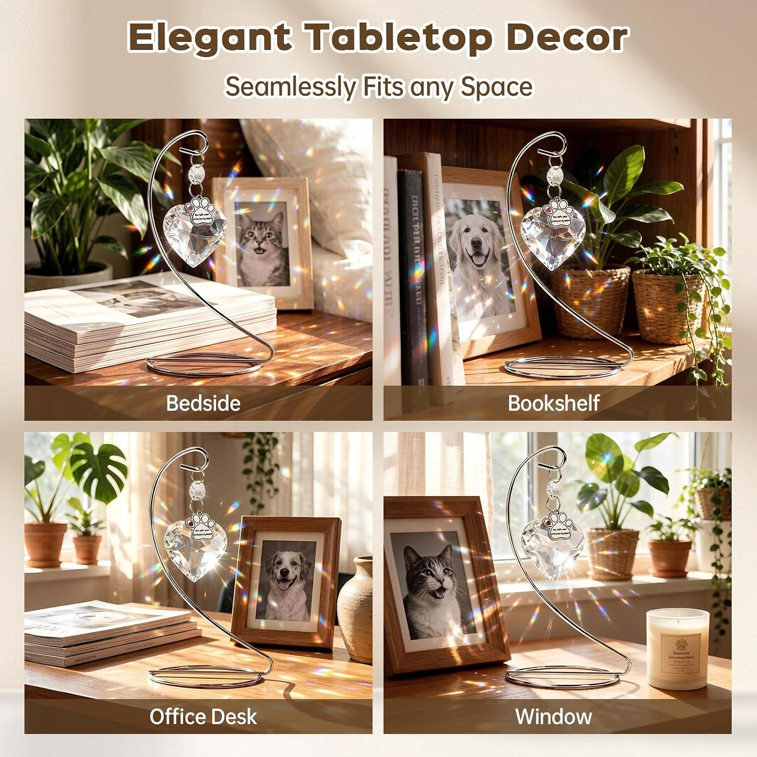 Pet Memorial Suncatcher – Dog Memorial Gifts for Loss of Dog or Cat