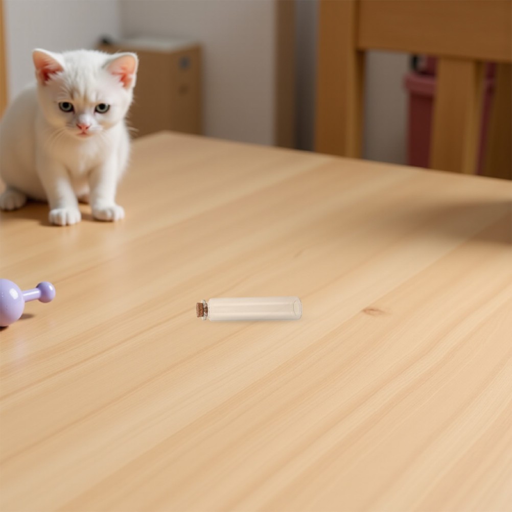 2Pcs Small Glass Vials with Wood Lid for Pet Hair Preservation and Memorial