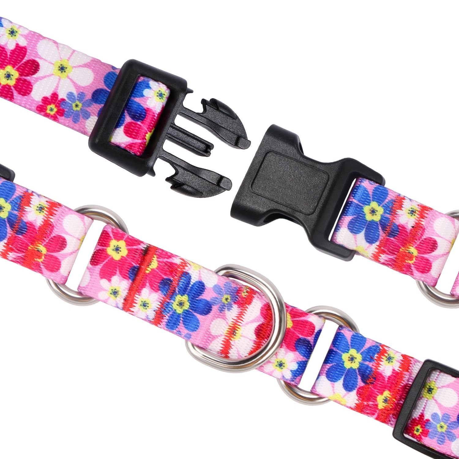 Dog Martingale Collar with Quick Release Buckle, Adjustable Soft Escape Proof…