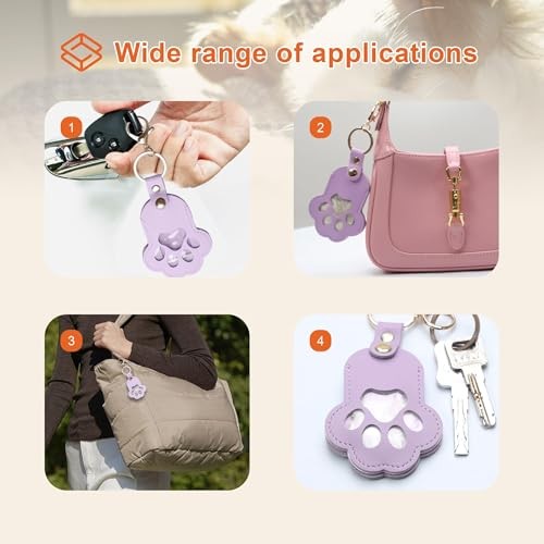 Pet Memorial Keychain Dog Paw Keepsake Photo Holder Purple