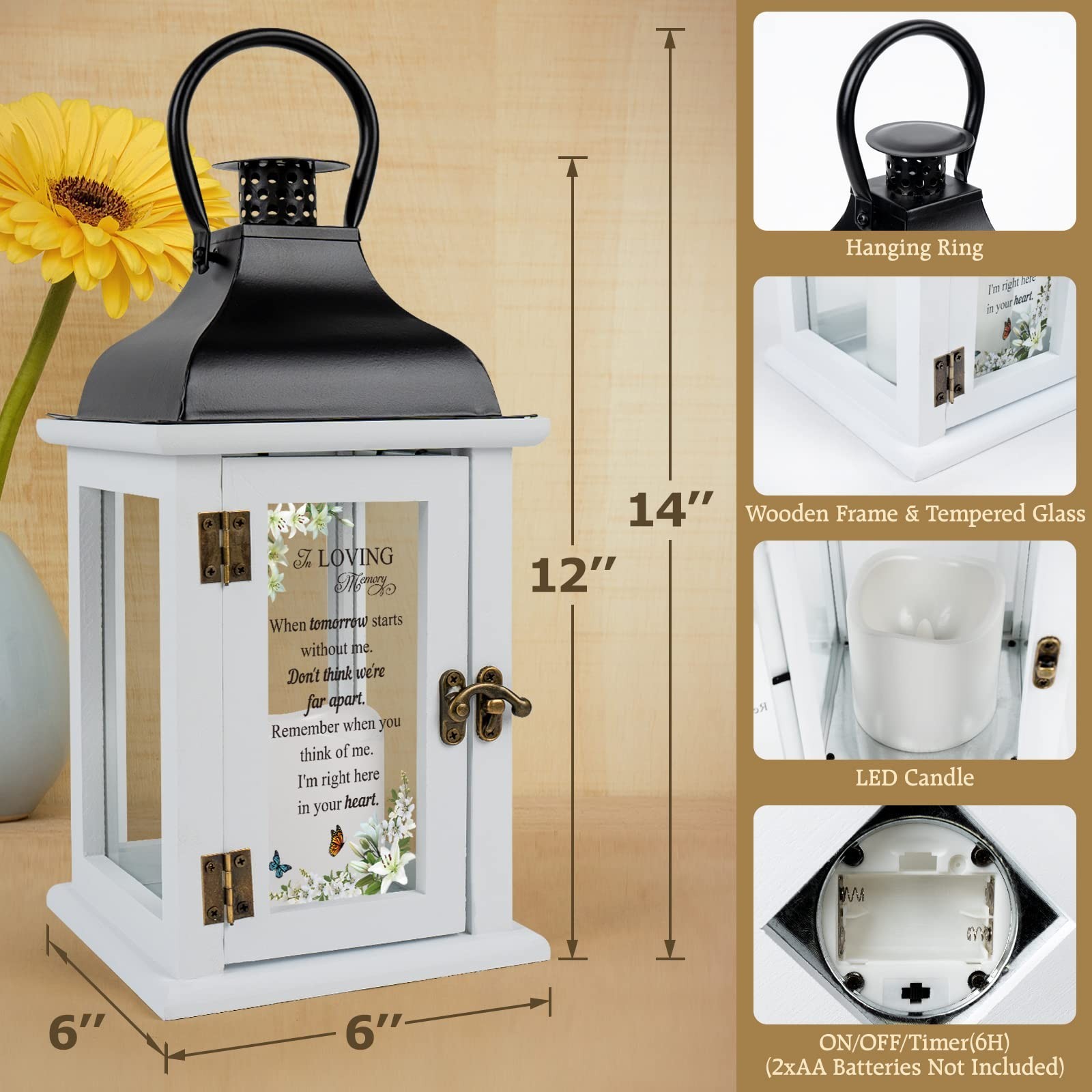 Memorial Lantern – Bereavement Sympathy Gifts for Loss of Loved One Memorial …