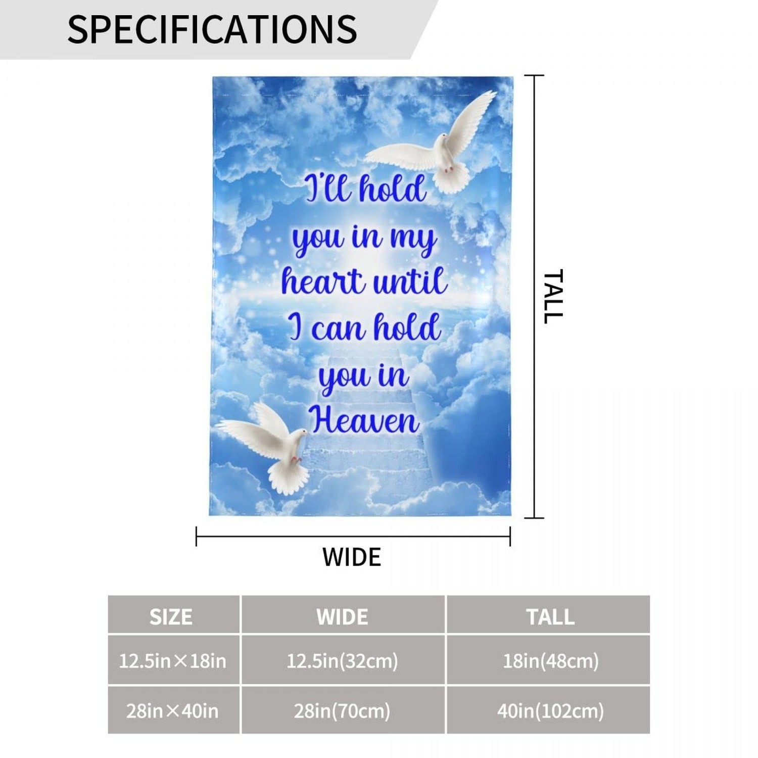 I’ll Hold You in My Heart Garden Flag, In Loving Memory Garden Flag – Dove Re…