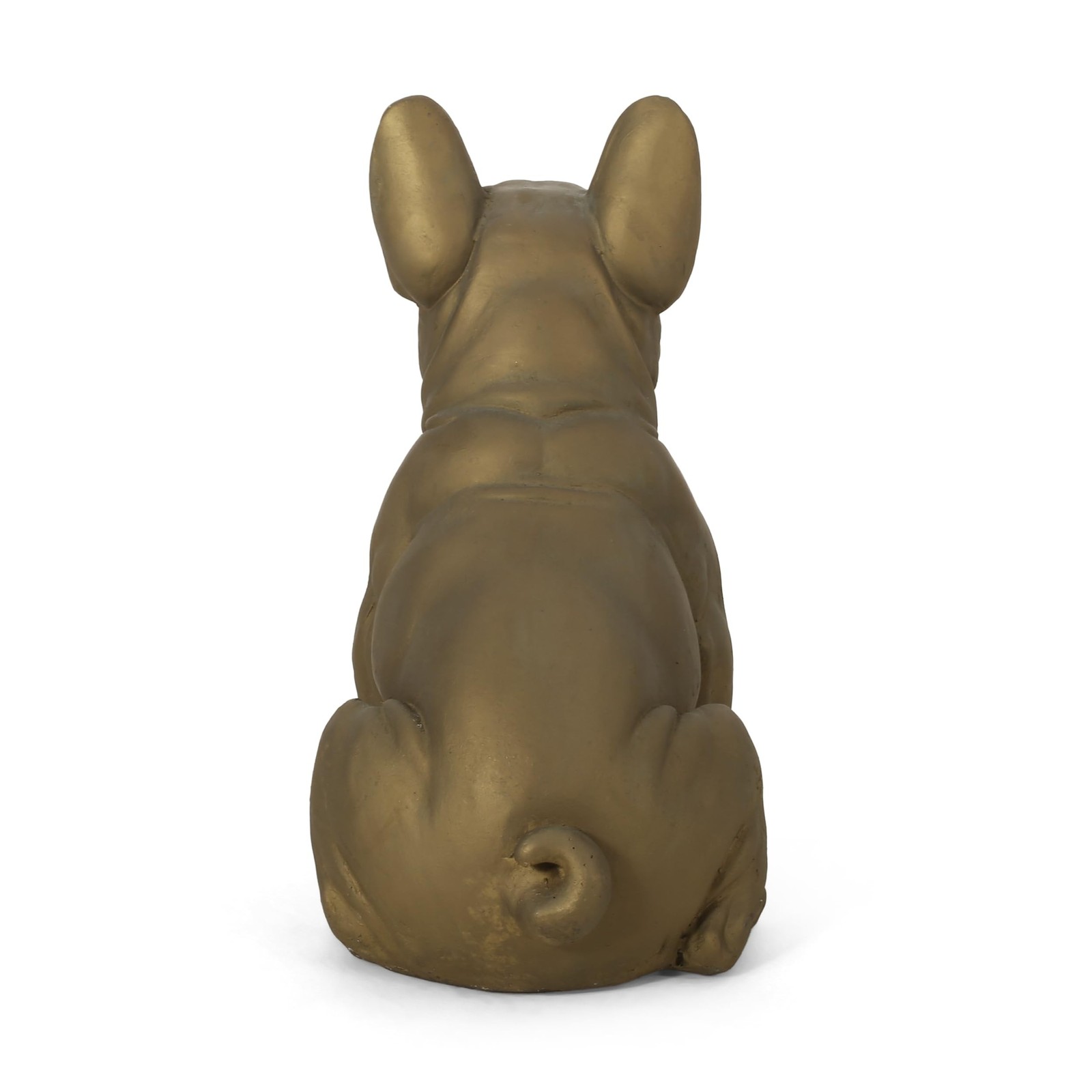 Merax French Bulldog Garden Statue – Outdoor Cast Stone Decor, Rustic Gold Fi…