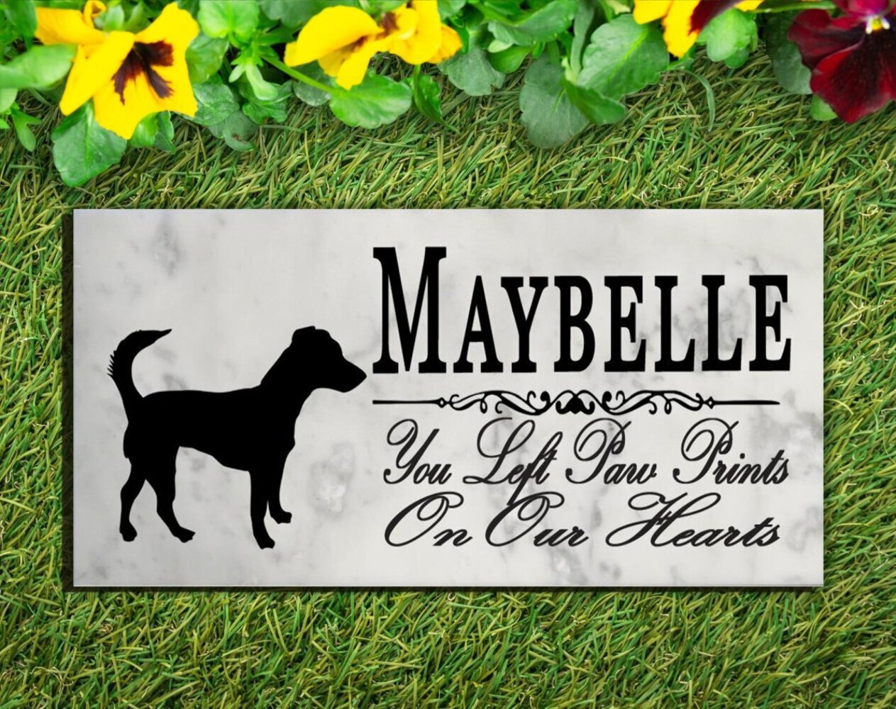Jack Russell Memorial Stone Personalized Dog Garden Rock Grave Marker Outdoor or
