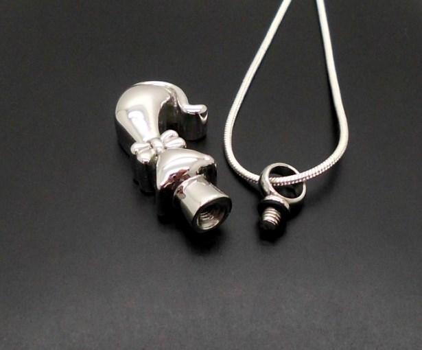 316L S/Steel Silver Cat Pet Keepsake Memorial Cremation Urn Pendant Jewellery