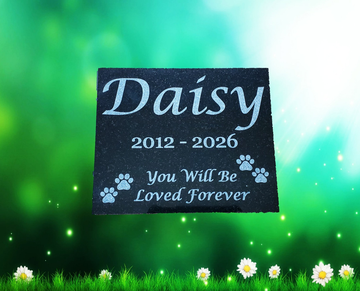 Grave Marker Headstone Garden Pet Loss Memorial Burial Stone Granite Plaque A4