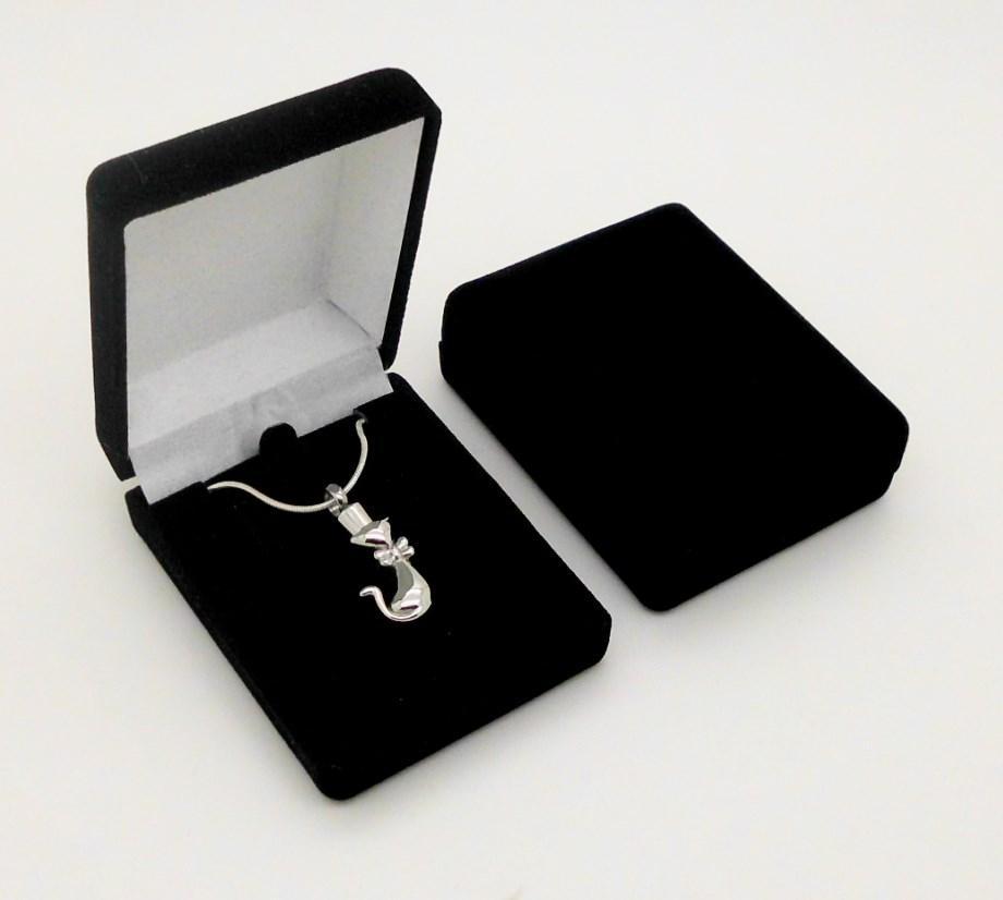 316L S/Steel Silver Cat Pet Keepsake Memorial Cremation Urn Pendant Jewellery
