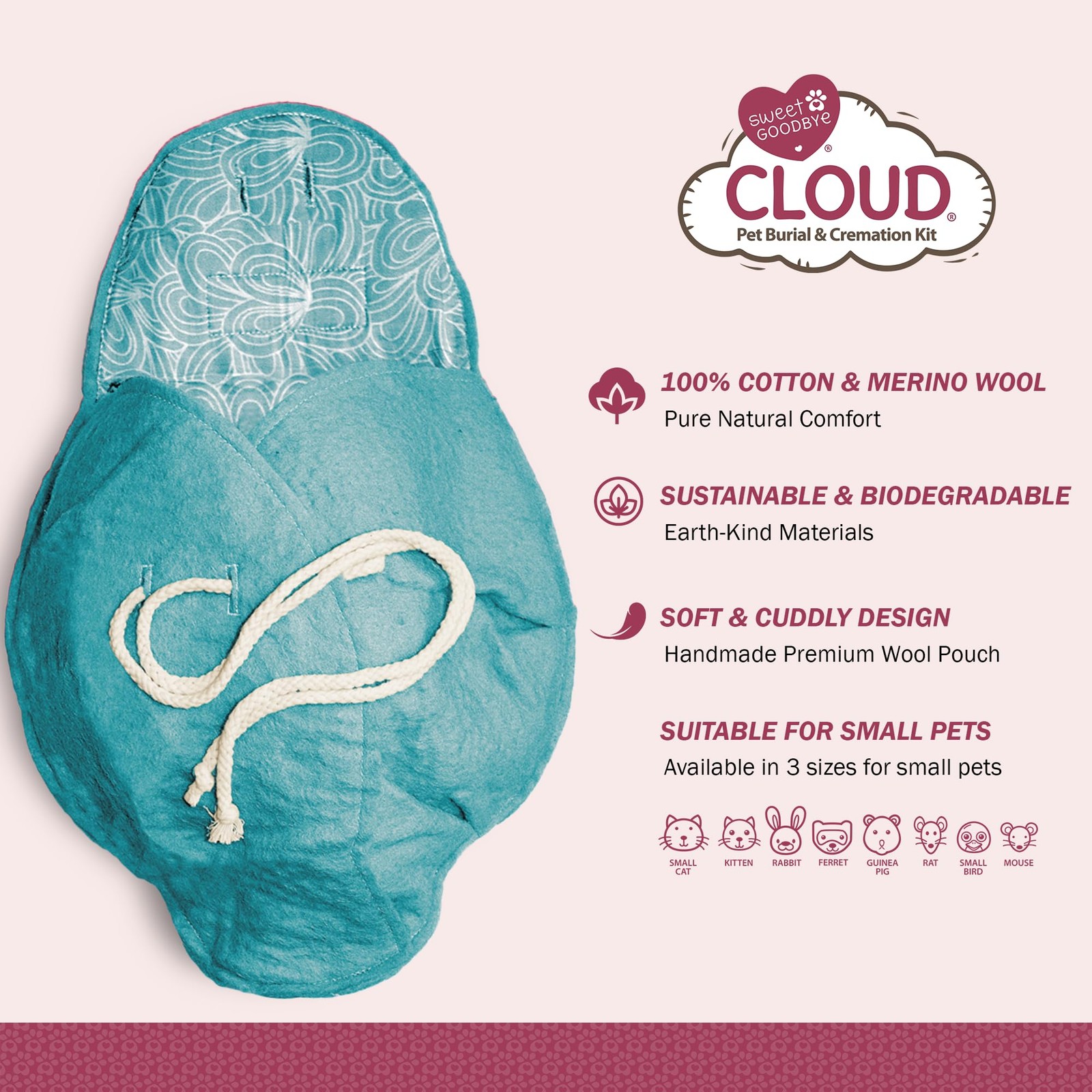 Sweet Goodbye Cloud® Eco-Friendly Pet Burial & Cremation Ceremony Kit – Casket