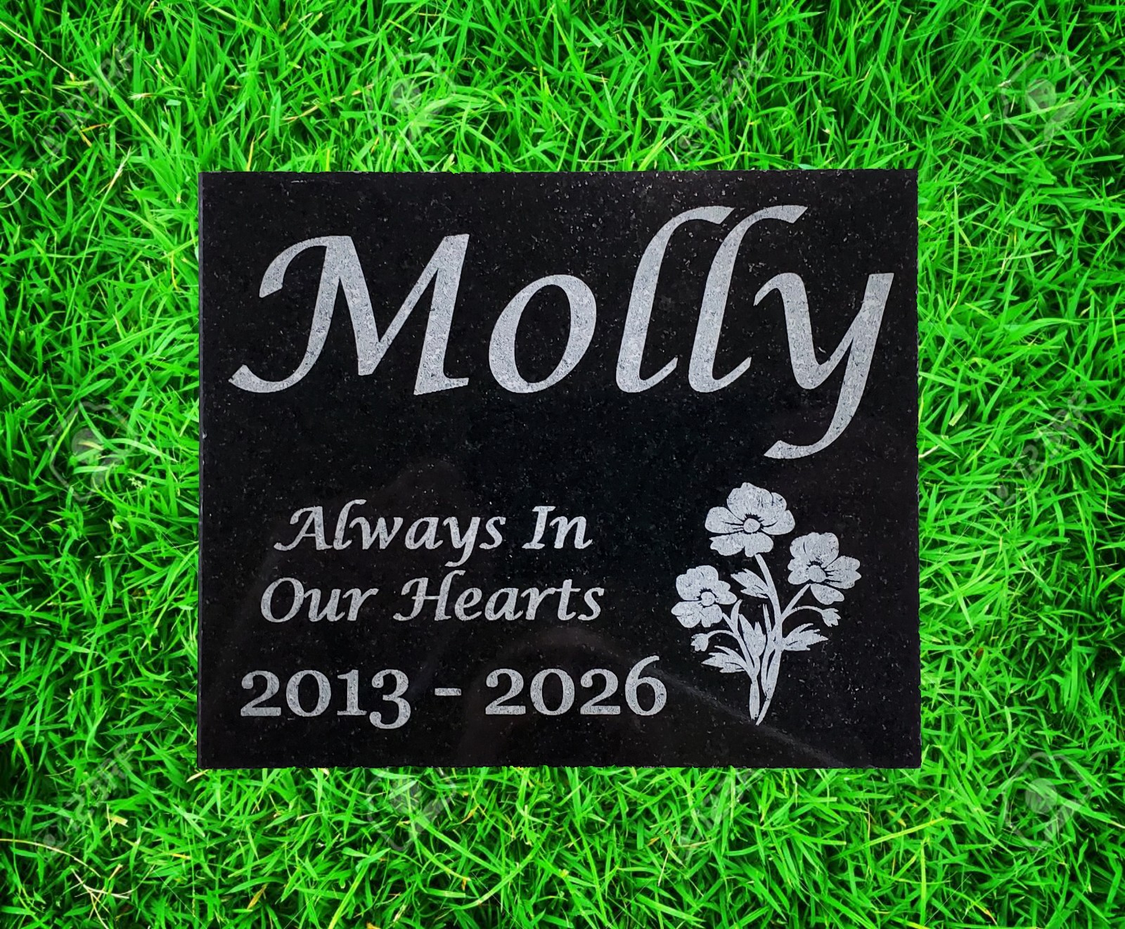 Pet Memorial Grave Marker – Granite Garden Burial Plaque – Pet Loss Gift A6