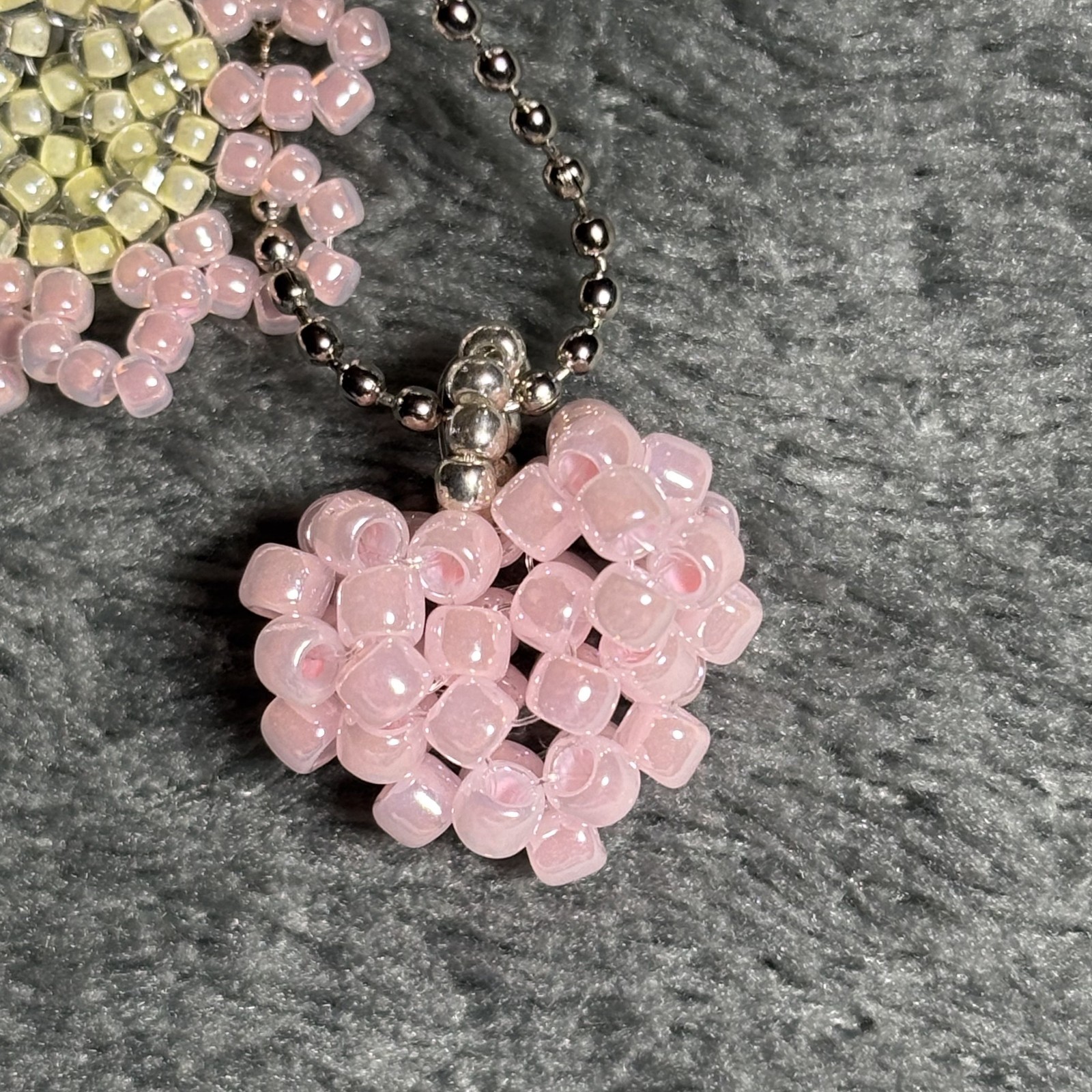 Cremation Ashes Keychain – Cremation Keepsake(pink flowers and pink heart)