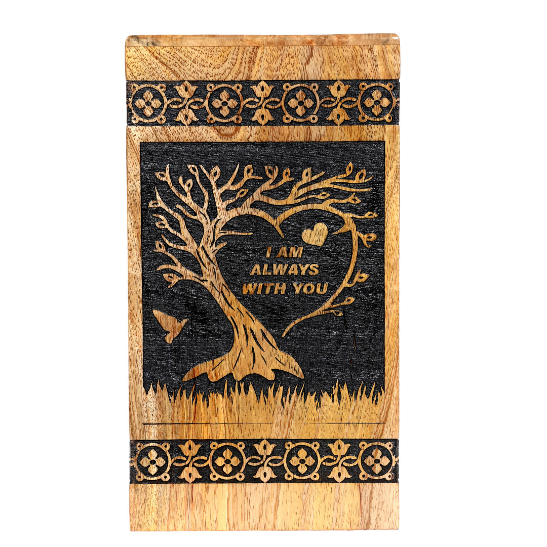 Human Ashes Adult Male Female, Wooden Urns Box Mango Wood Cremation Urns for