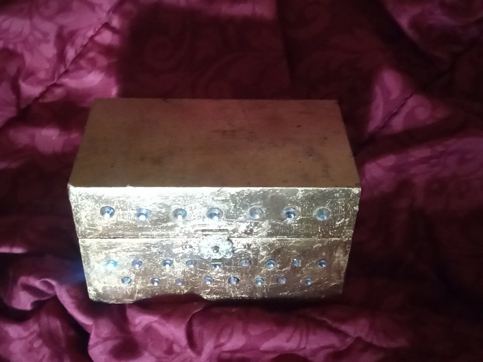 Handmade Dog Urn. Real Gold Leaf, Swarovski. Dog Cat Urn One Of A Kind
