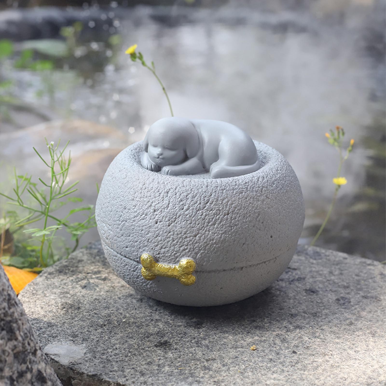 Pet Ash Container Dog Cremation Urn Hand Painted Multifunctional 5.1×3.9inch