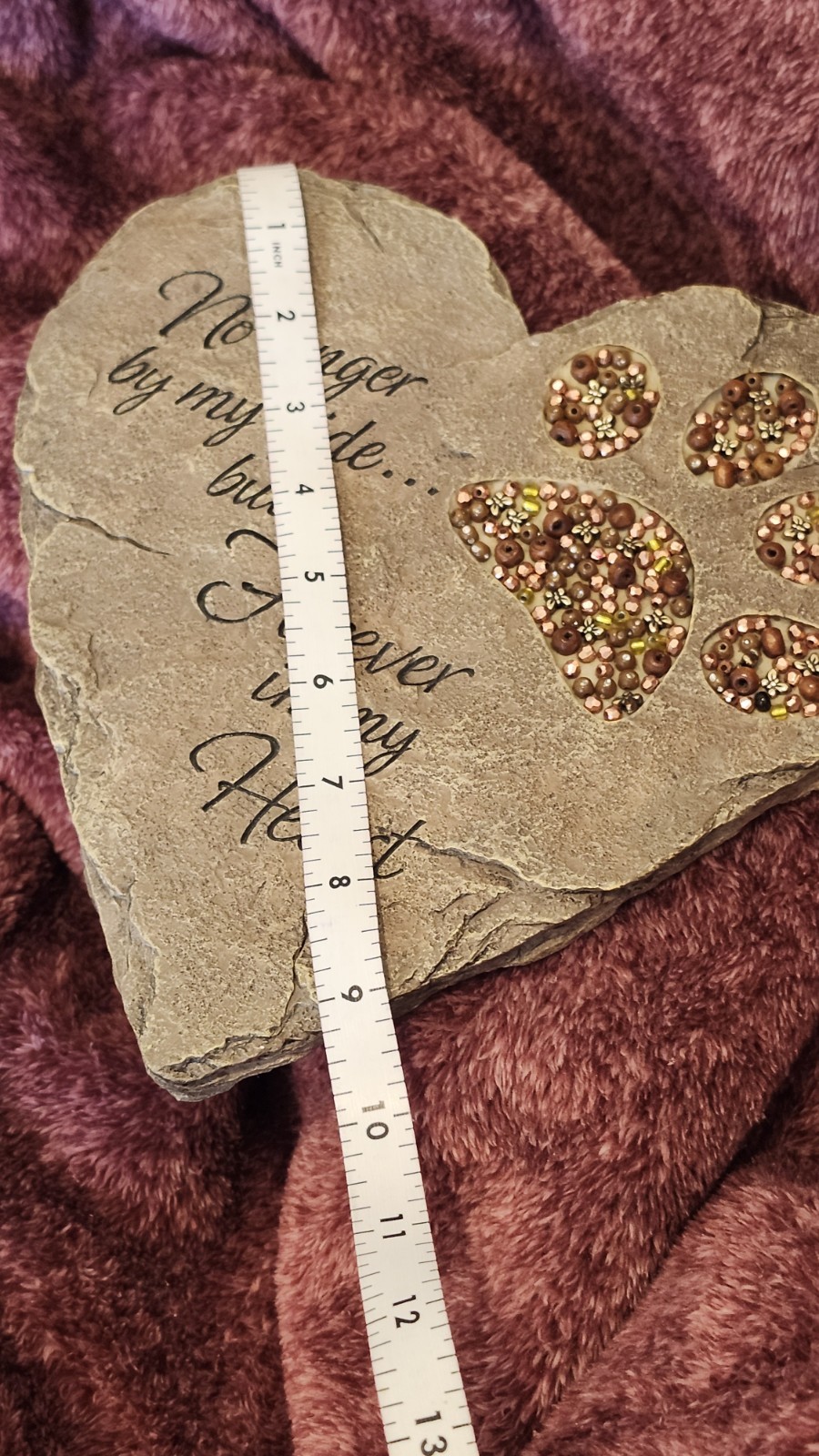 Carson Pet Footprints Beadworks Garden Stone featuring the inscription “No…