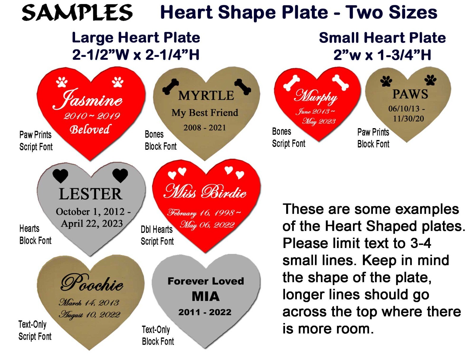 Engraved Pet Loss Name Plate, Personalized Heart or Bone Shape, Dog, Cat Any Pet