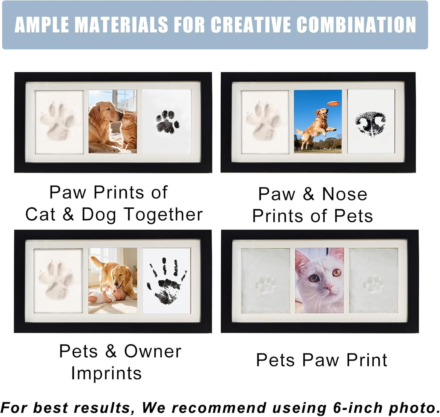 Paw Print Impression Kit Dogs Cats 2 Clay Large Ink Pad Pet Memorial Keepsake