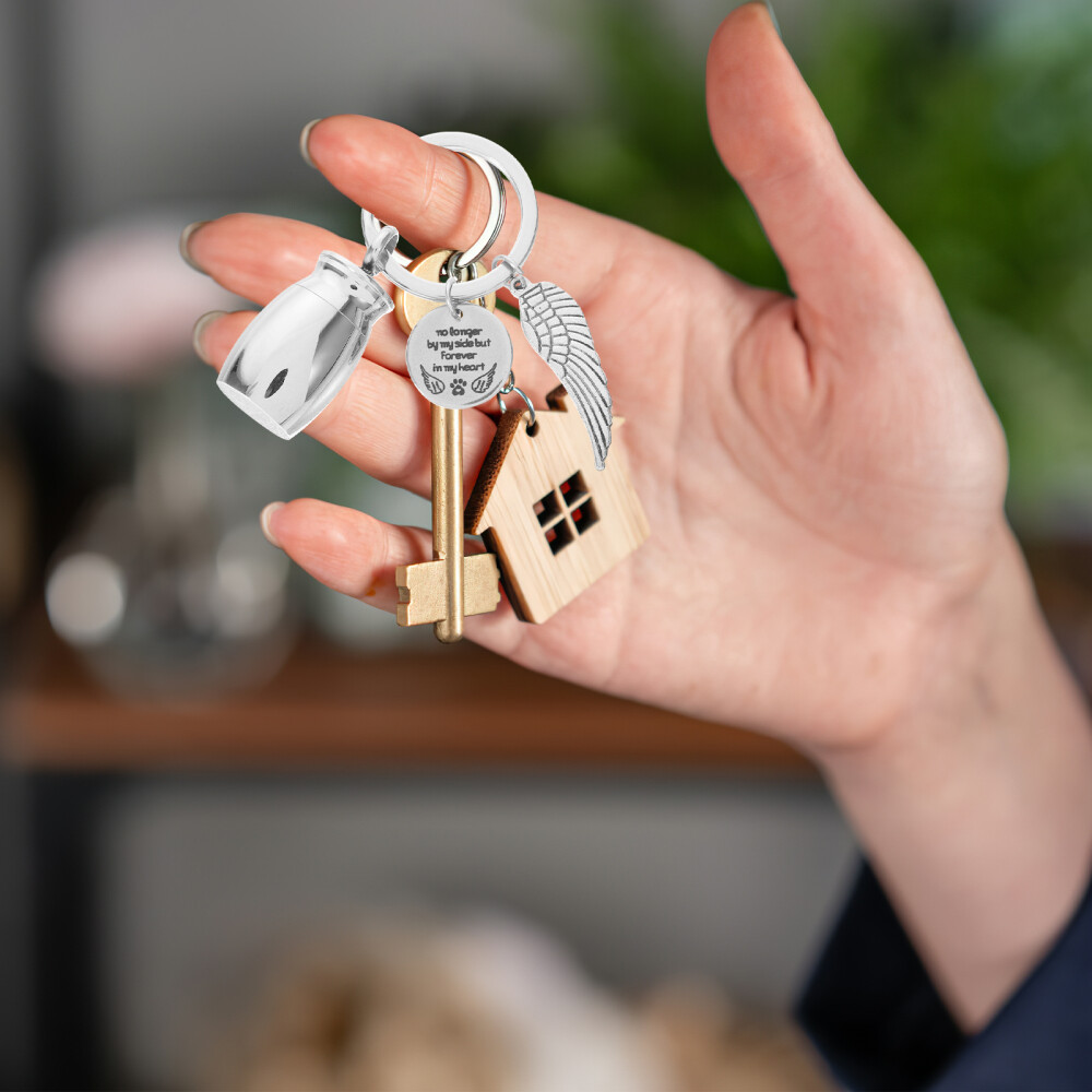 Mini Urn Memorial Keychain Small Cremation Urn Keepsake Keychain for Ashes