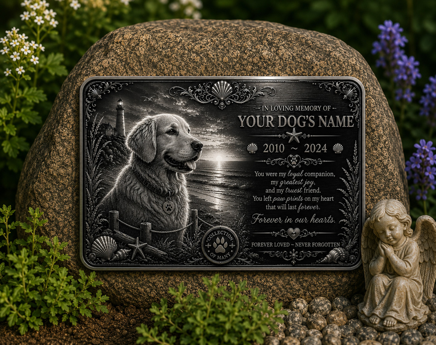 Personalised Pet Memorial Plaque Custom Photo Engraved Aluminium Dog Cat Horse