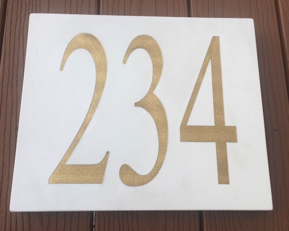 Personalized Marble sign 12″ x 10″ with golden letters