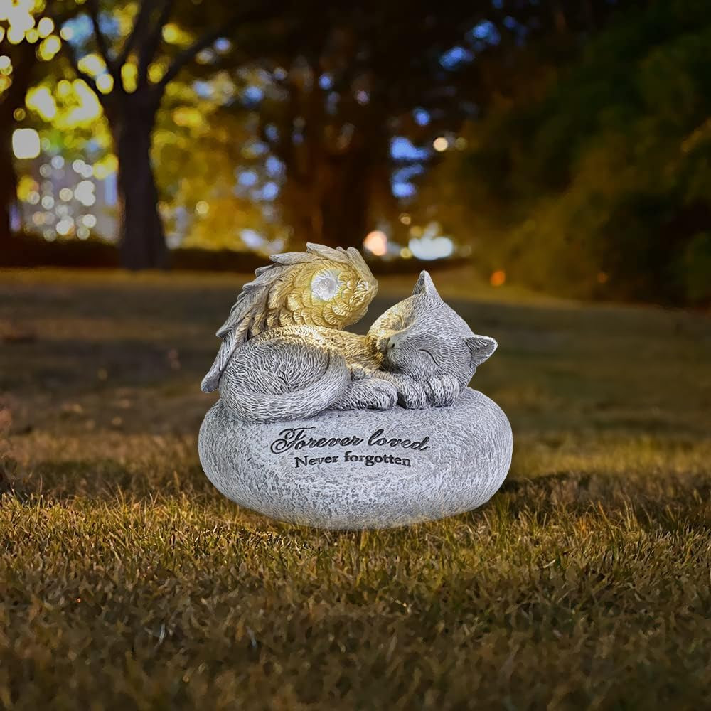 Cat Memorial Gifts for Loss of Cat,Pet Sympathy Gift,Is Placed in the Outdoor Ga