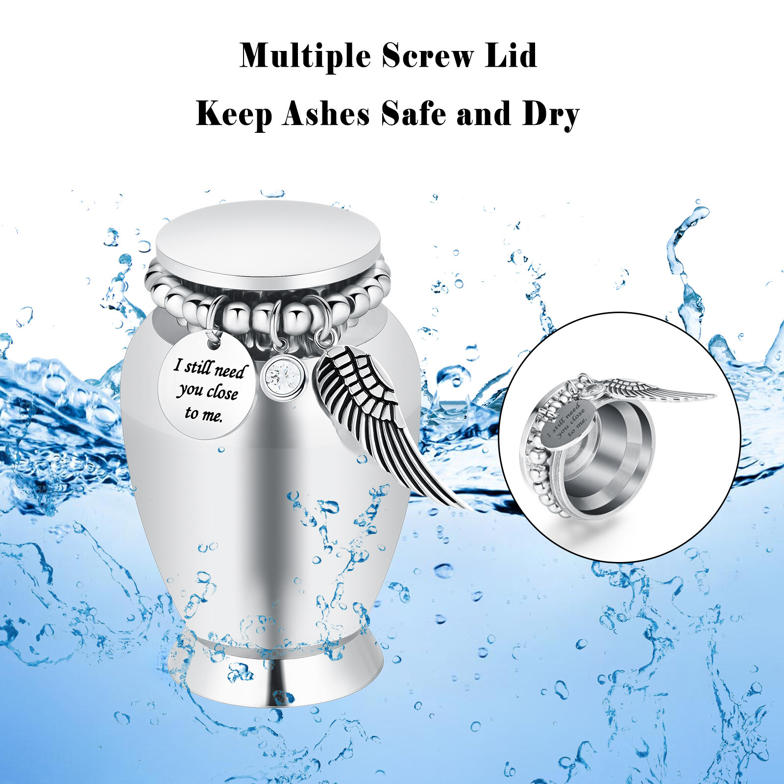 Angel Wings Decorative Cremation Urns for Ashes Adult Male-Female Urn for Human
