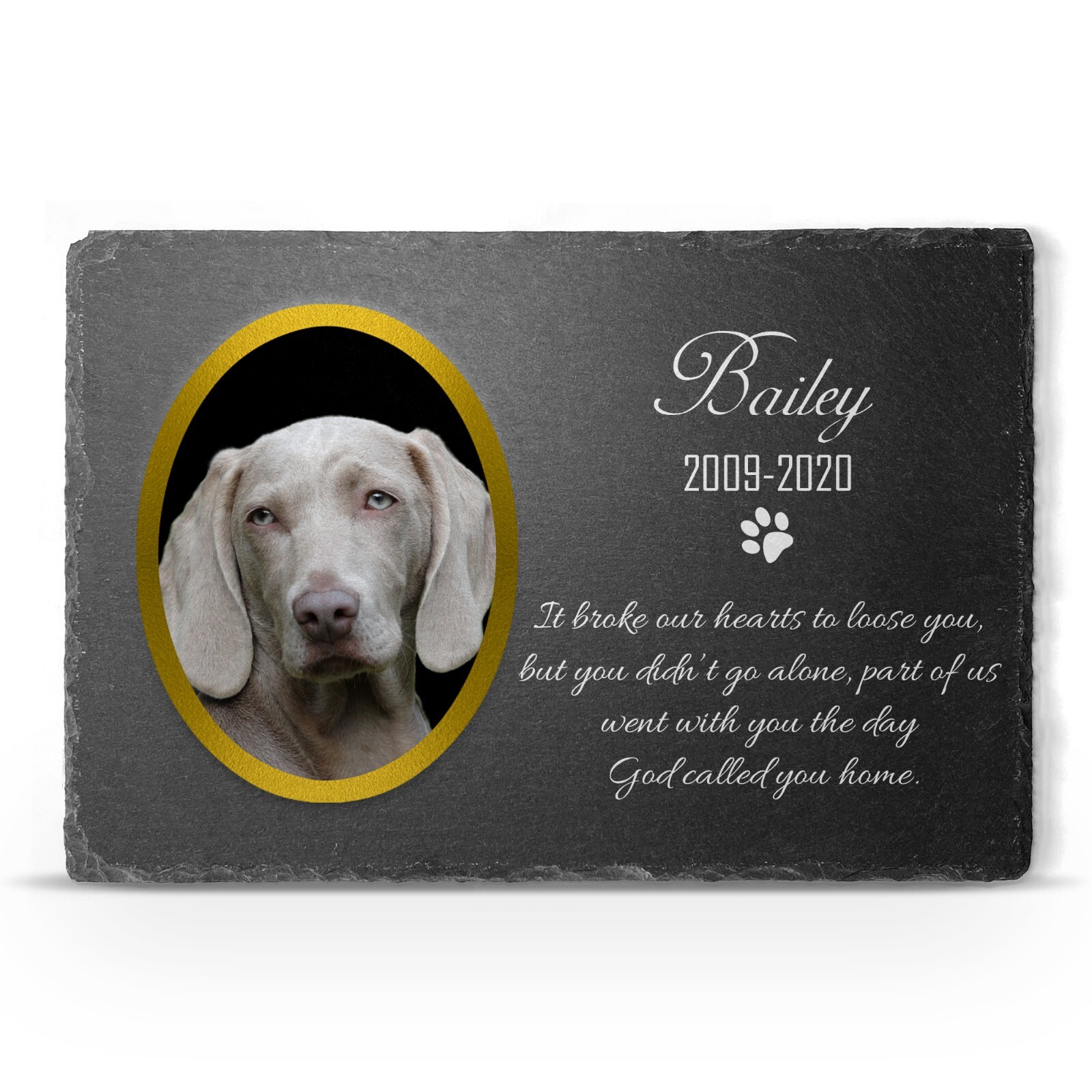 Personalized Pet memorial plaque, grave marker keepsake 20×30 cm Photo plaque