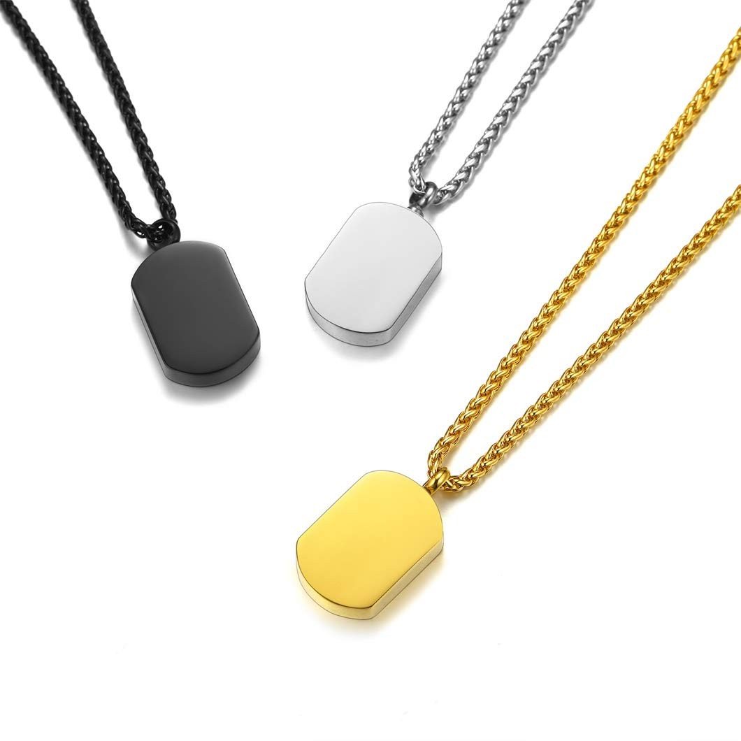Military Dog Tag Cremation Jewelry For Ashes Human Pets Stainless Steel Urn N…