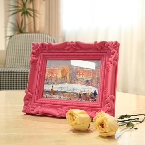 4×6 Pink Picture Frame for Drwaings Prints, Small Colorful 4×6″ S002-Rose Pink