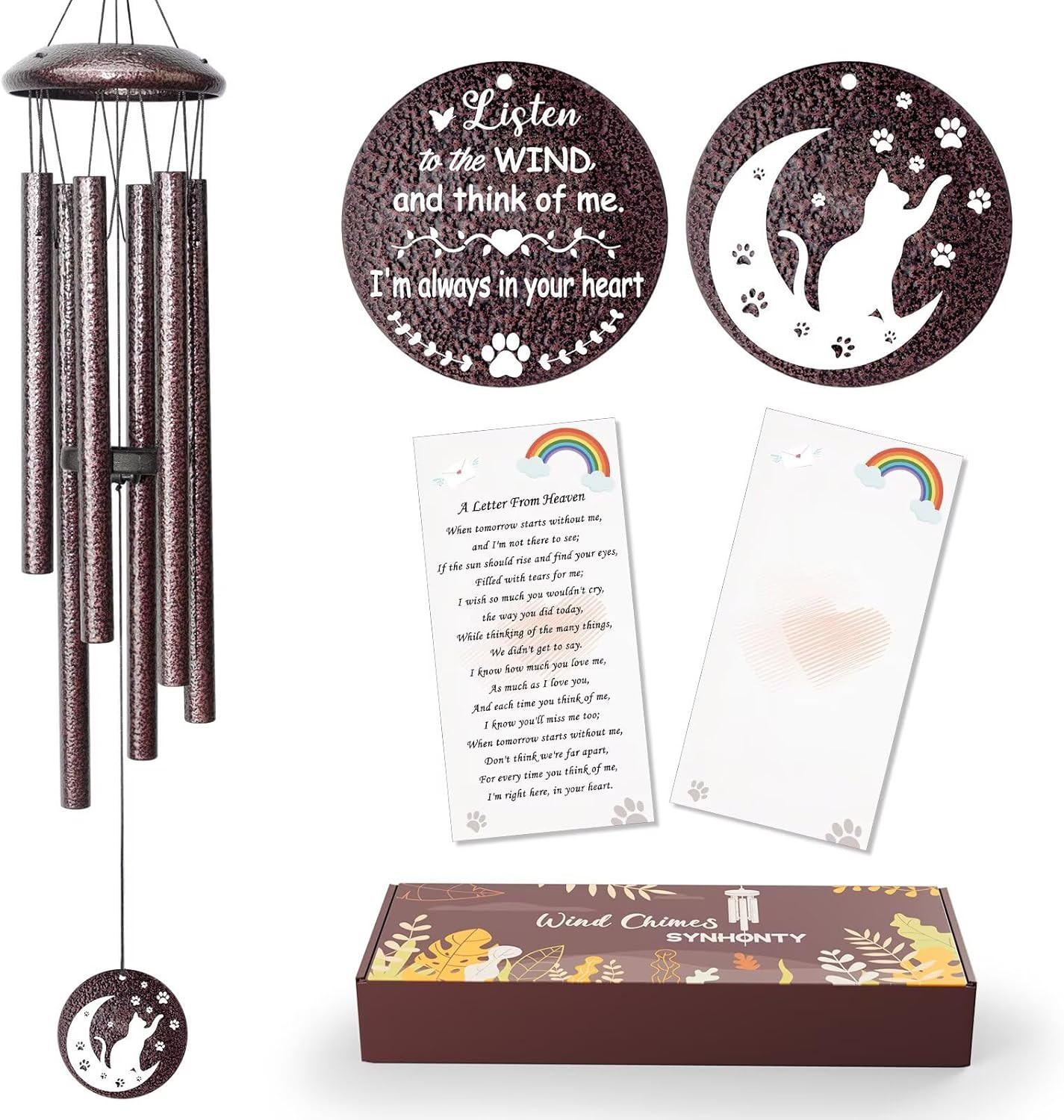 Pet Memorial Gifts for Loss of Dog, 25 Inch Pet Memorial Wind Chimes, Loss of Do