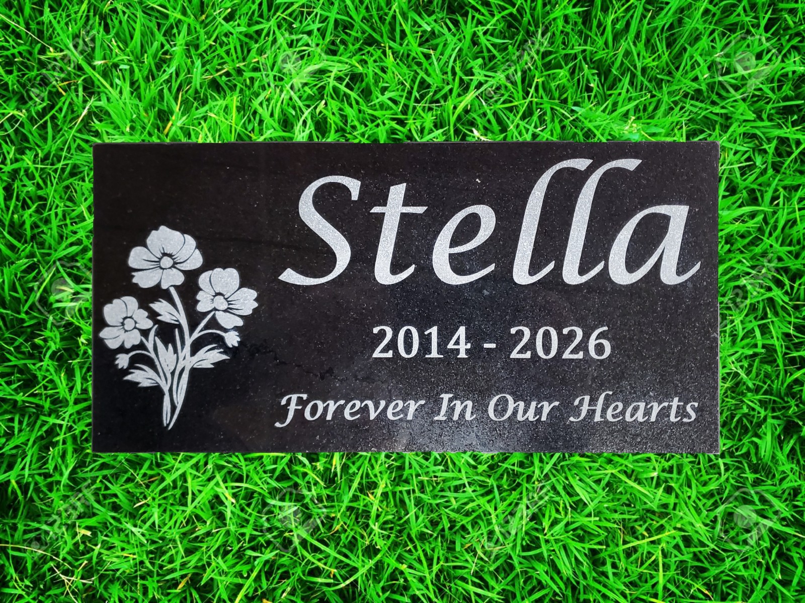 Custom Engraved Granite Pet Memorial Stone – Grave Marker & Headstone Plaque t21