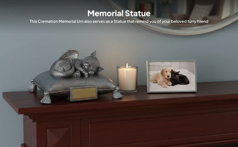 Sleeping Cat Pet Urn Pet Memorial Statue Memories Sculpture Supplies Figurine