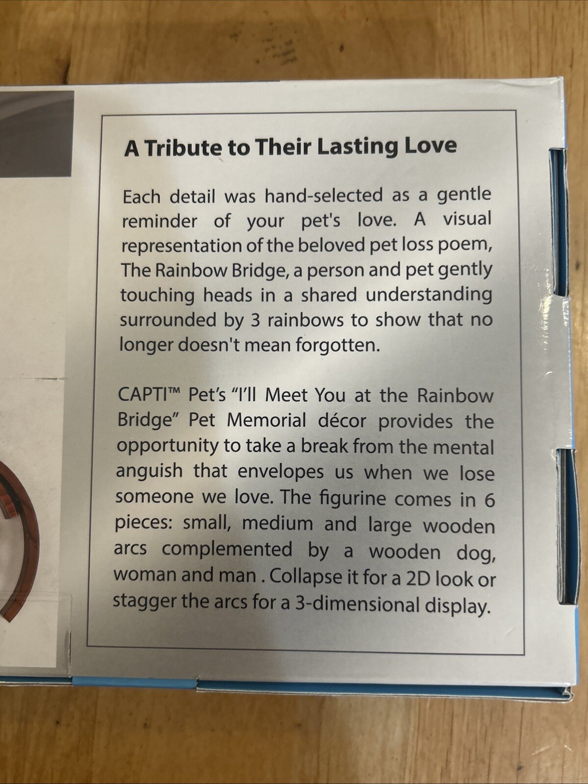 New Capti Pets Rainbow Bridge Memorial 3D or 2D for Fur Moms and Dads Dog New