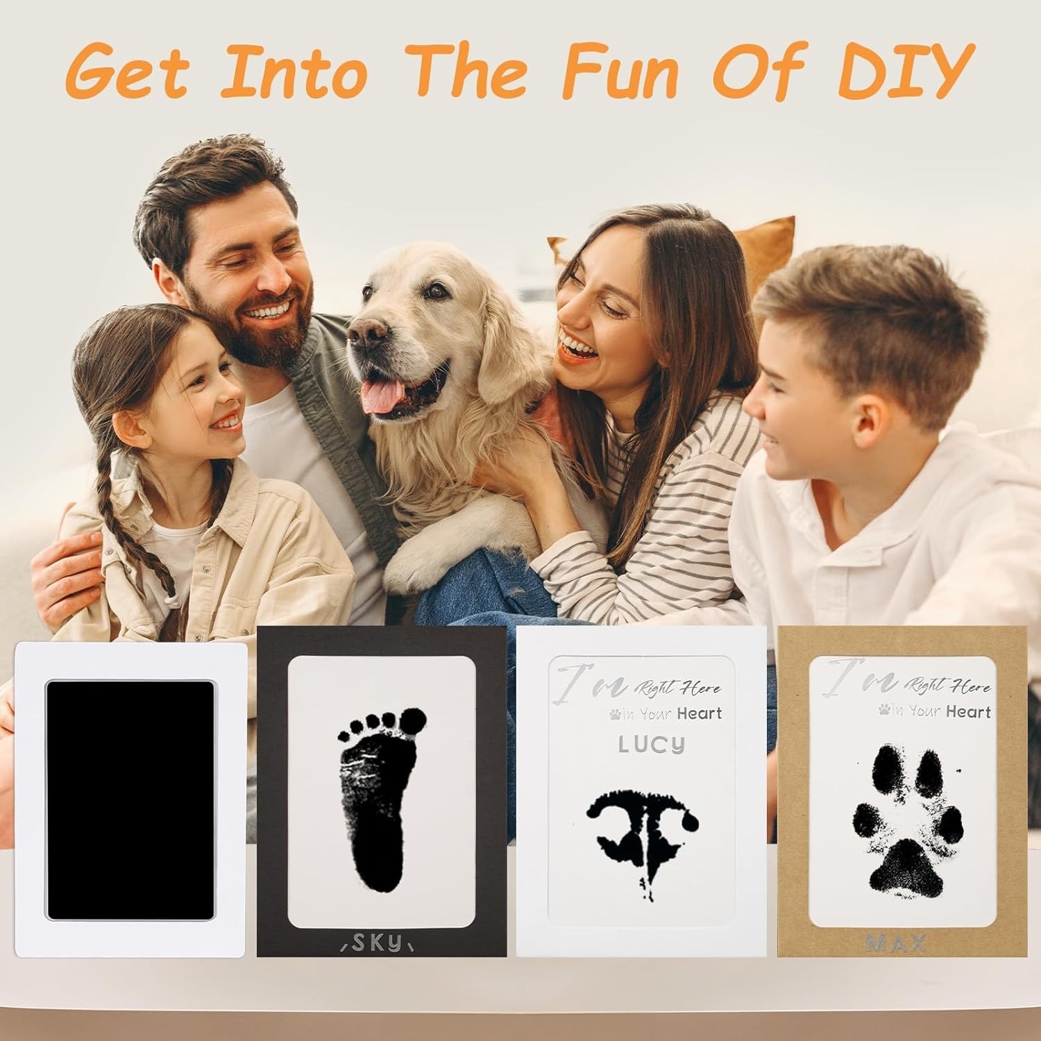 Inkless Pet Paw Print Kit for Dogs Cats No Mess Keepsake, 4 Pack