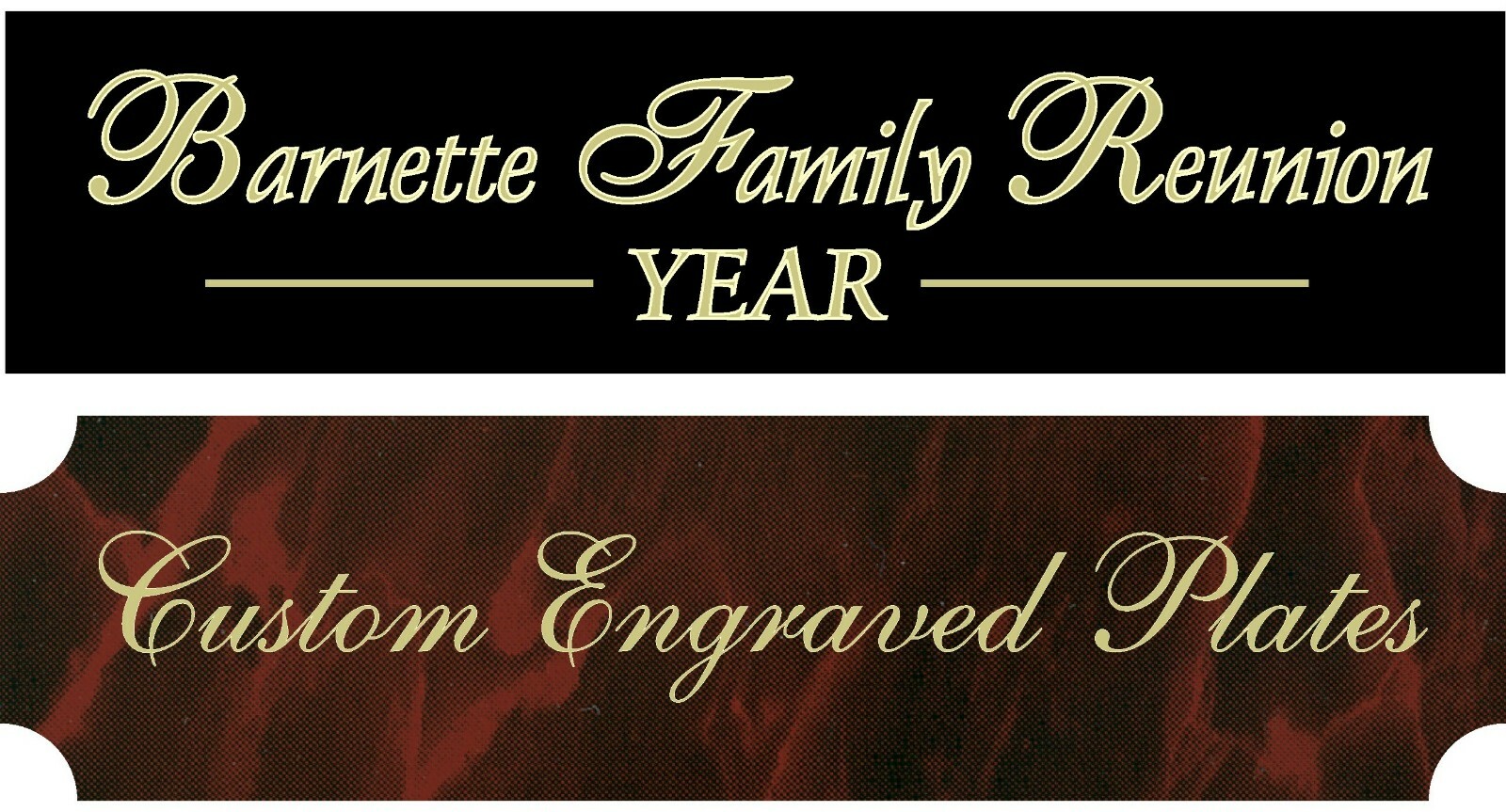 PERSONALIZED ENGRAVED NAME PLATE TAG GOLD & COLORS PET MEMORIAL URN TAXIDERMY