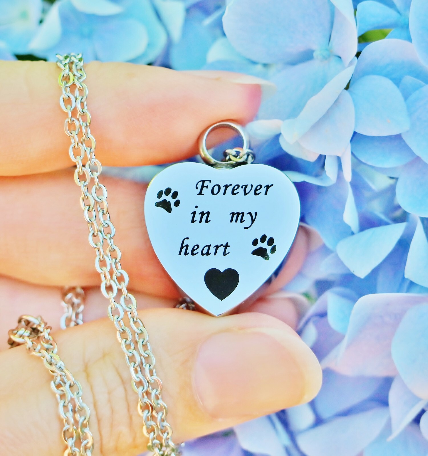 Pet Cremation Pendant Urn Keychain 1″ Key Ring Dog Cat Ashes Forever in My Heart