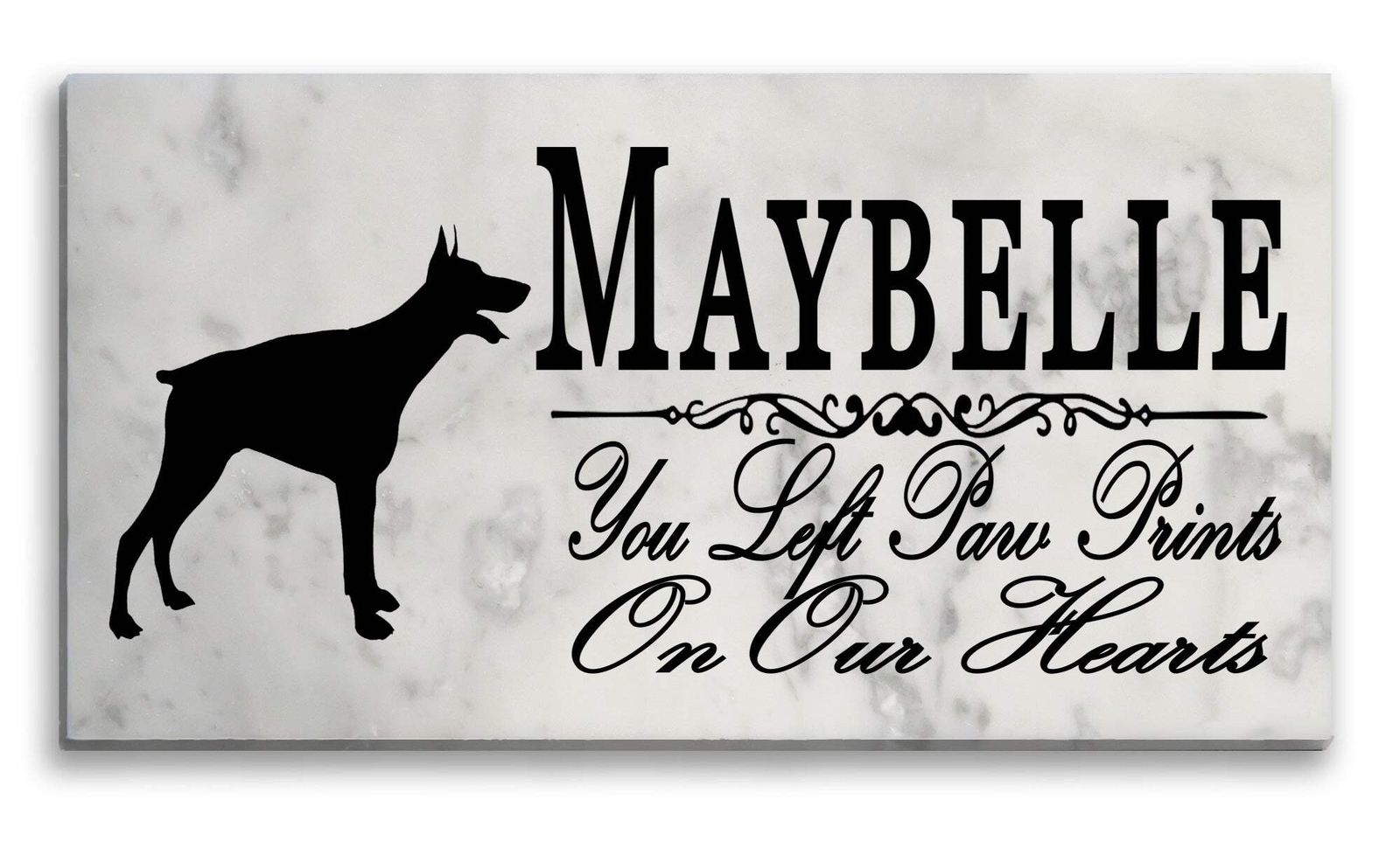Doberman Pinscher Memorial Stone Personalized Dog Garden Rock Grave Marker Outdo