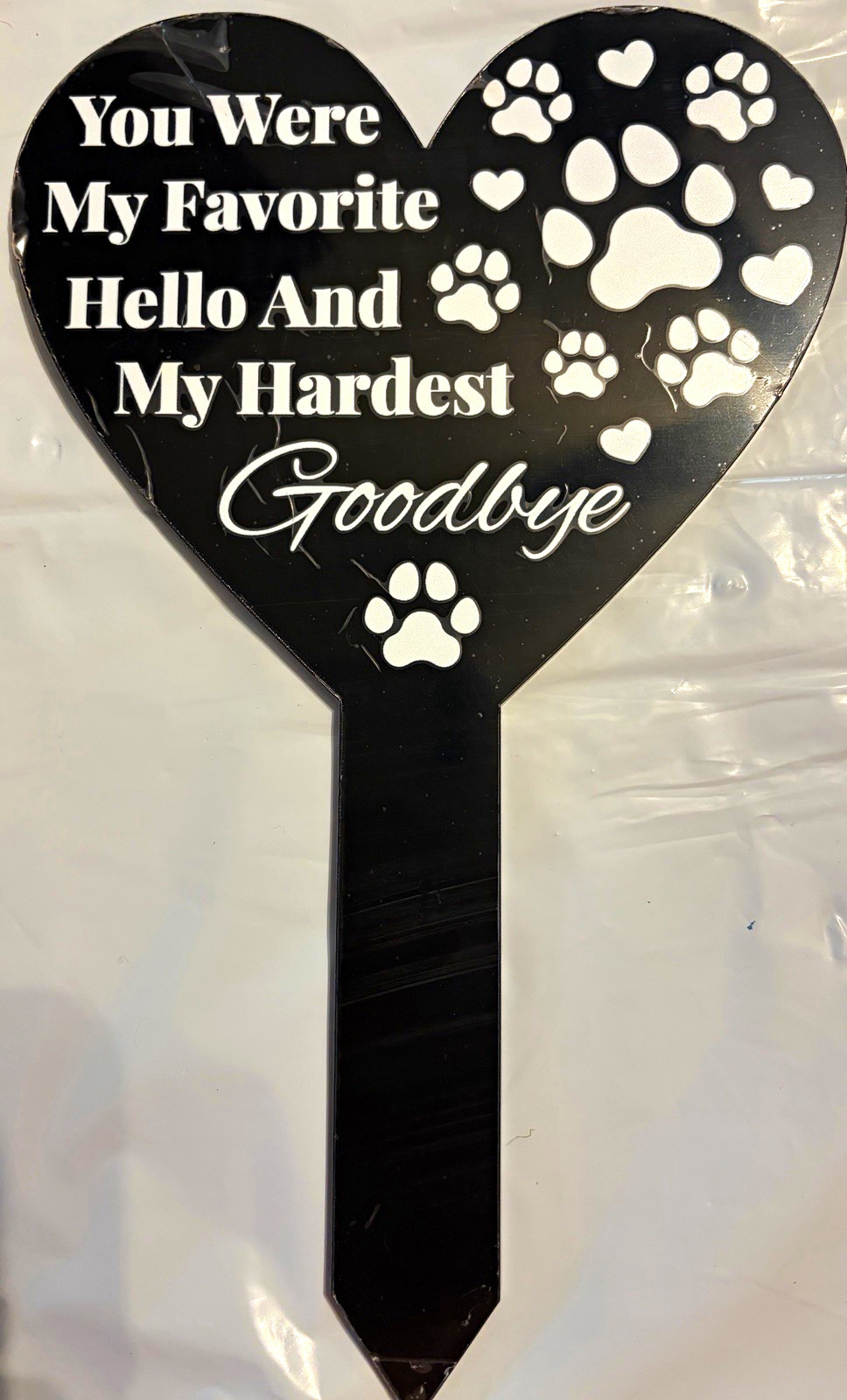 Engraved Dog Pet Memorial Grave Marker Stake Paw Prints “You Were My Favorite”
