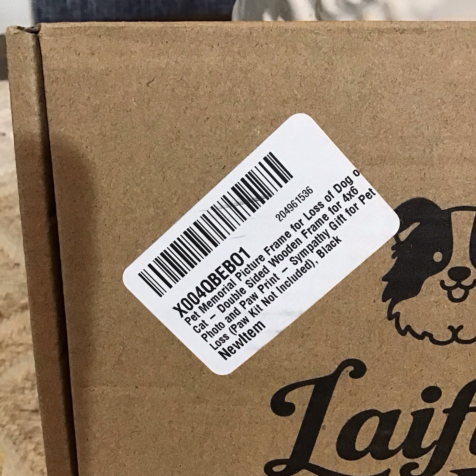 NIB Laifu DZI Pet Memorial Wood Picture Frame – (4”x6”)
