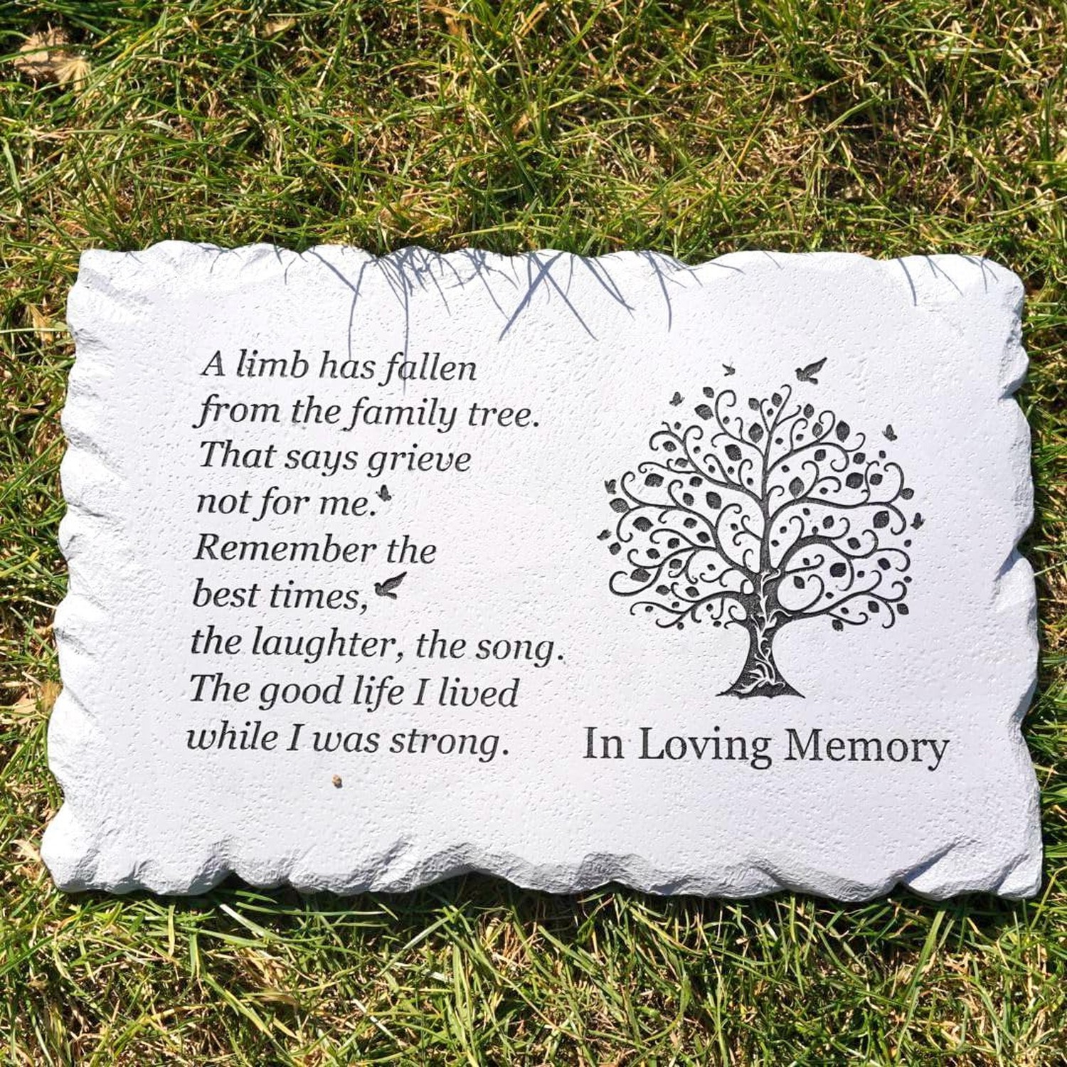 11.8 inches Long Tree of Life Song Polyresin Memorial Garden Stone, Memorial …