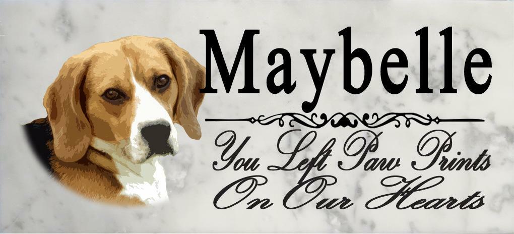 Customized Beagle Memorial Stone Dog Grave Marker Pet Garden Plaque